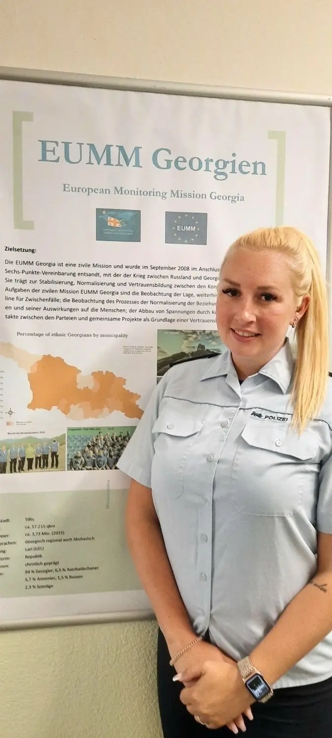 Zurück aus Georgien: Die Polizistin Melissa Rogina aus Sindelfingen war ein Jahr lang im Auslandseinsatz für die EU.