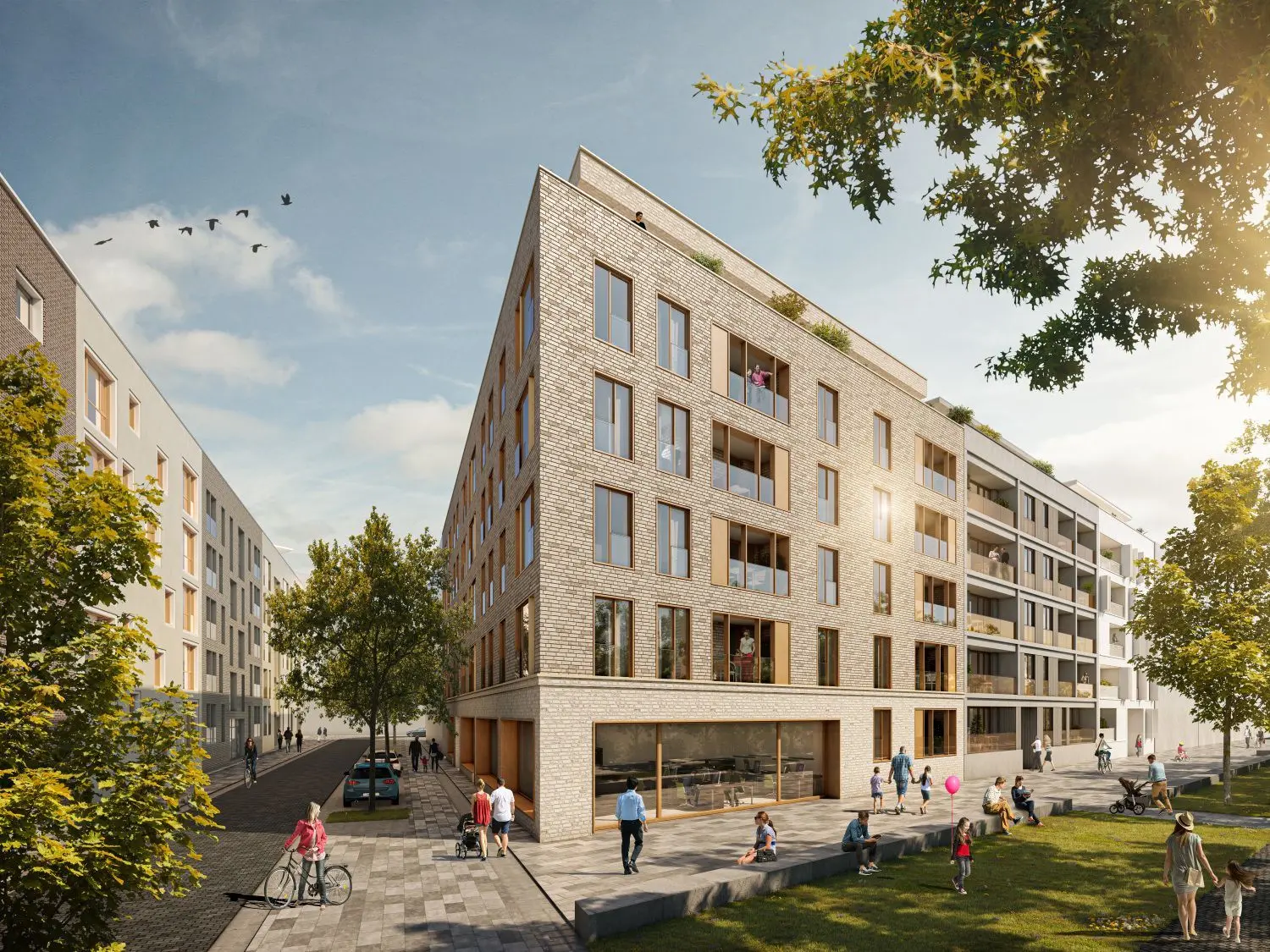 So soll der dritte Bauabschnitt von Pro Invest aussehen, direkt am künftigen Stadtteilplatz im Dichterviertel.⇥