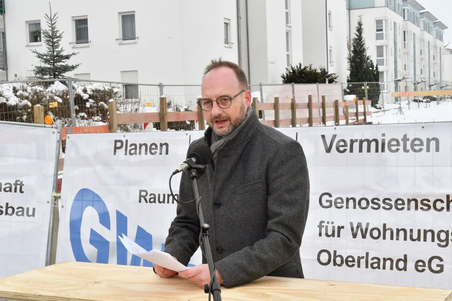 Jörg Schenkluhn, neuer Vorstandsvorsitzender der GWO, bezeichnete die Wohnanlage an der Otto-Hahn-Straße als „Win-Win-Projekt“.
