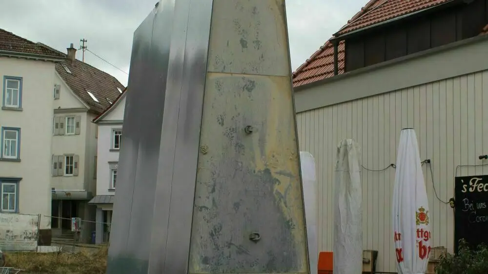 Dieses Konstrukt soll die „Fecker“-Fassade schützen.
