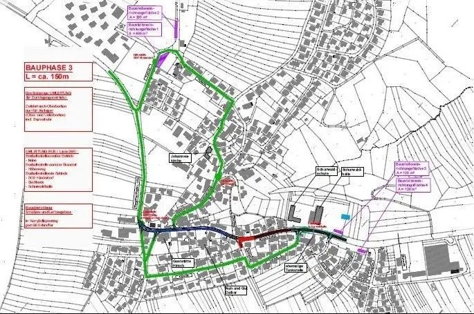 Gebaut wird in fünf Bauabschnitten. Der dritte Abschnitt soll Ende Oktober fertig gestellt werden. Danach versuche man mit dem 150 Meter langen vierten Abschnitt vor dem Wintereinbruch so weit wie möglich so kommen, erklärt Herbert Schuck. Im fünften Abschnitt stehen nur noch Belagsarbeiten an.