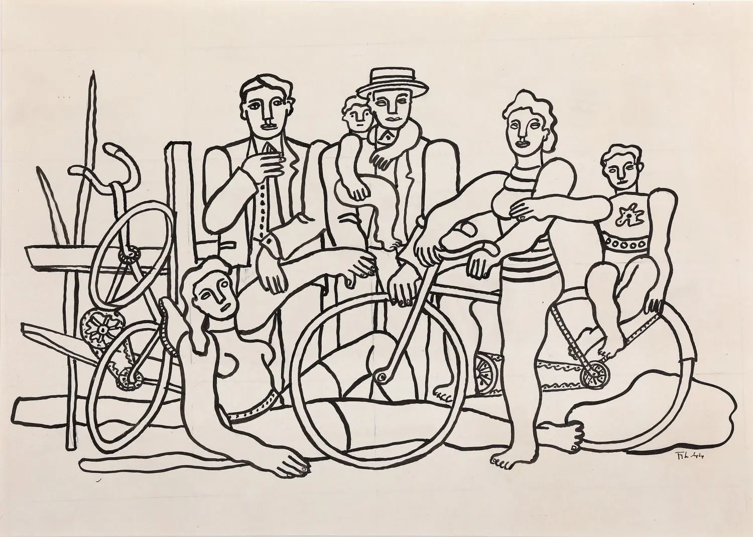 Animierend: Die 1944 entstandene Tuschezeichnung „Les Loisirs“ (die Freizeit) des französischen Malers Fernand Léger war als Neuerwerbung der Sammlung Würth der Ausgangspunkt für die Ausstellung „Sport, Spaß und Spiel“ in der Kunsthalle Würth.