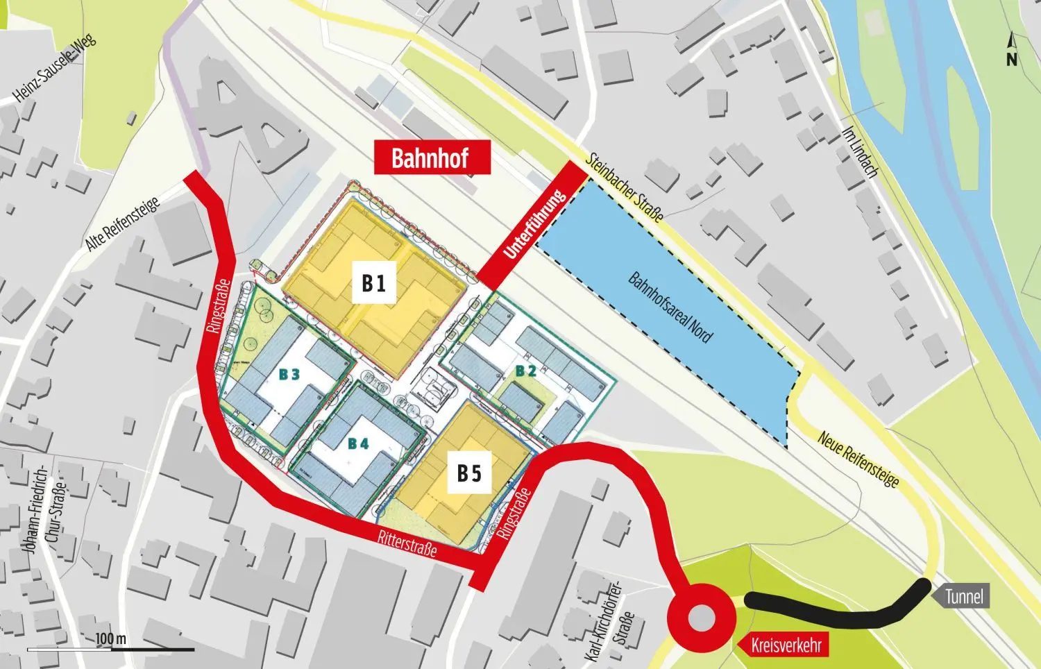 Das Bahnhofsareal in Schwäbisch Hall