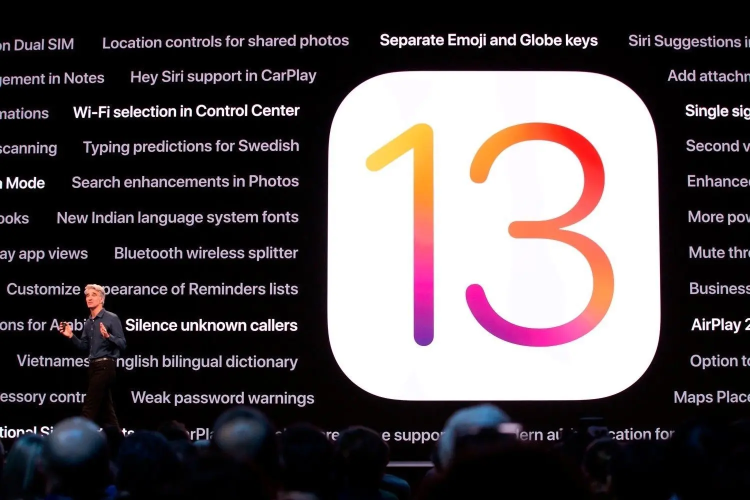 Apple verbessert den Datenschutz: Software-Chef Craig Federighi stellt das neue iOS 13 vor.
