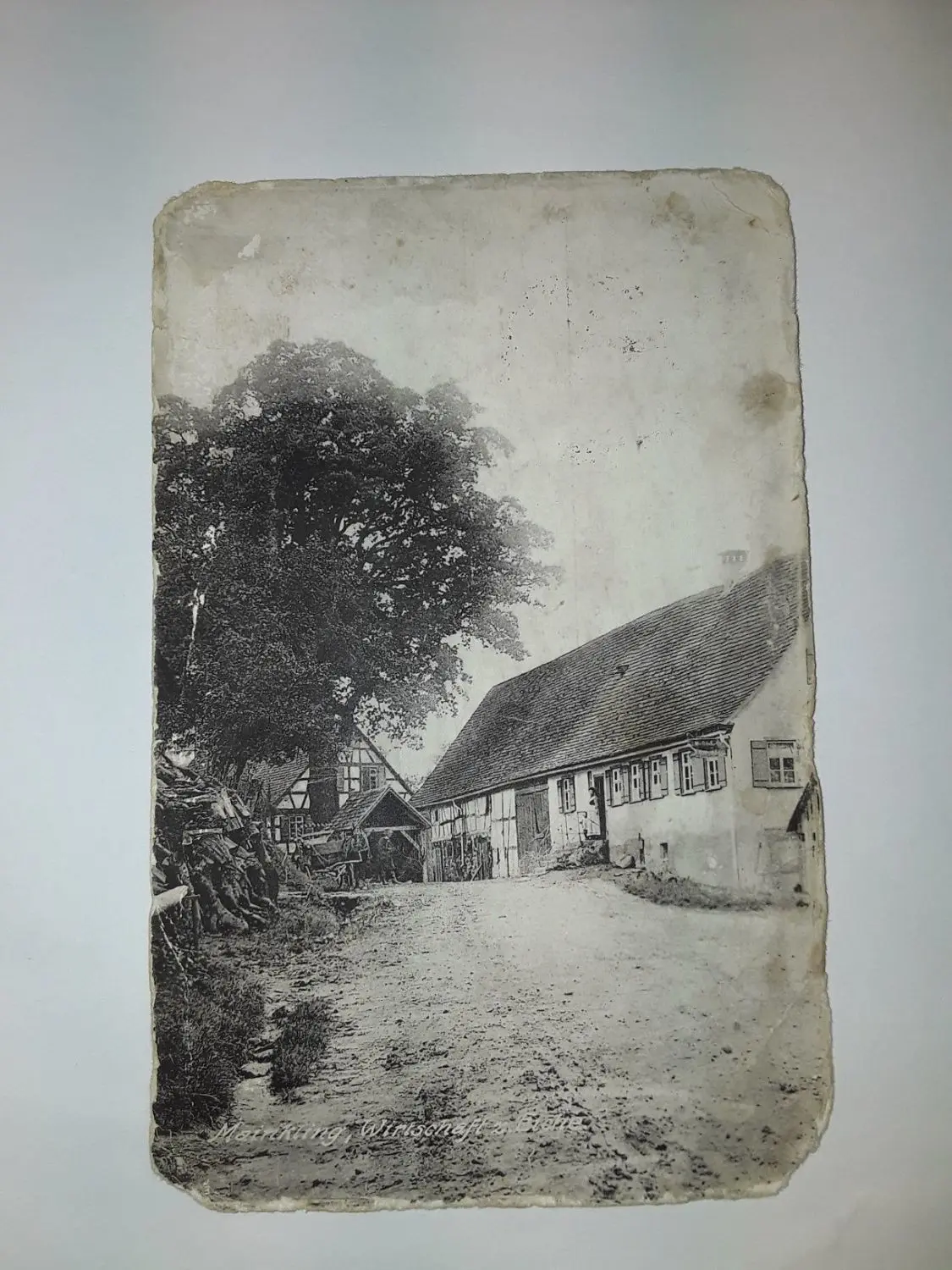 Postkarte aus dem Jahr 1916 mit Blick auf das alte Gasthof Eiche.