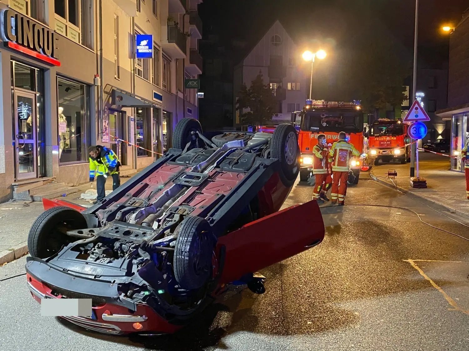 Unfall in der Metzinger Stadtmitte.
