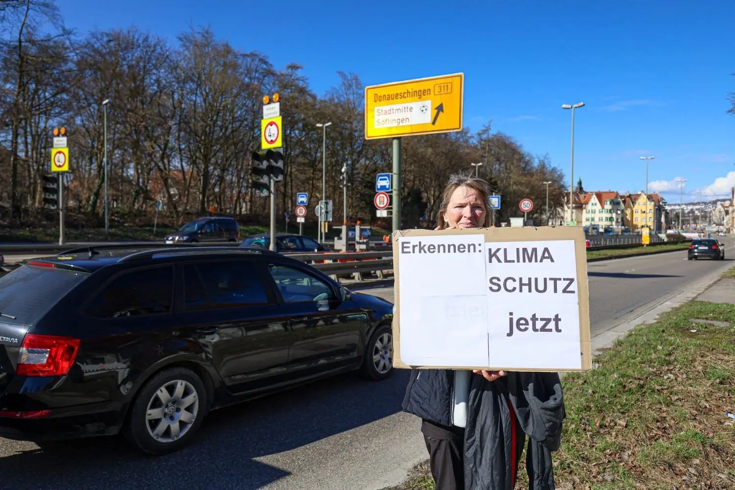 Der Protest entpuppte sich bei weitem als nicht so spektakulär, was wohl auch an den fehlenden Klettereinlagen lag.