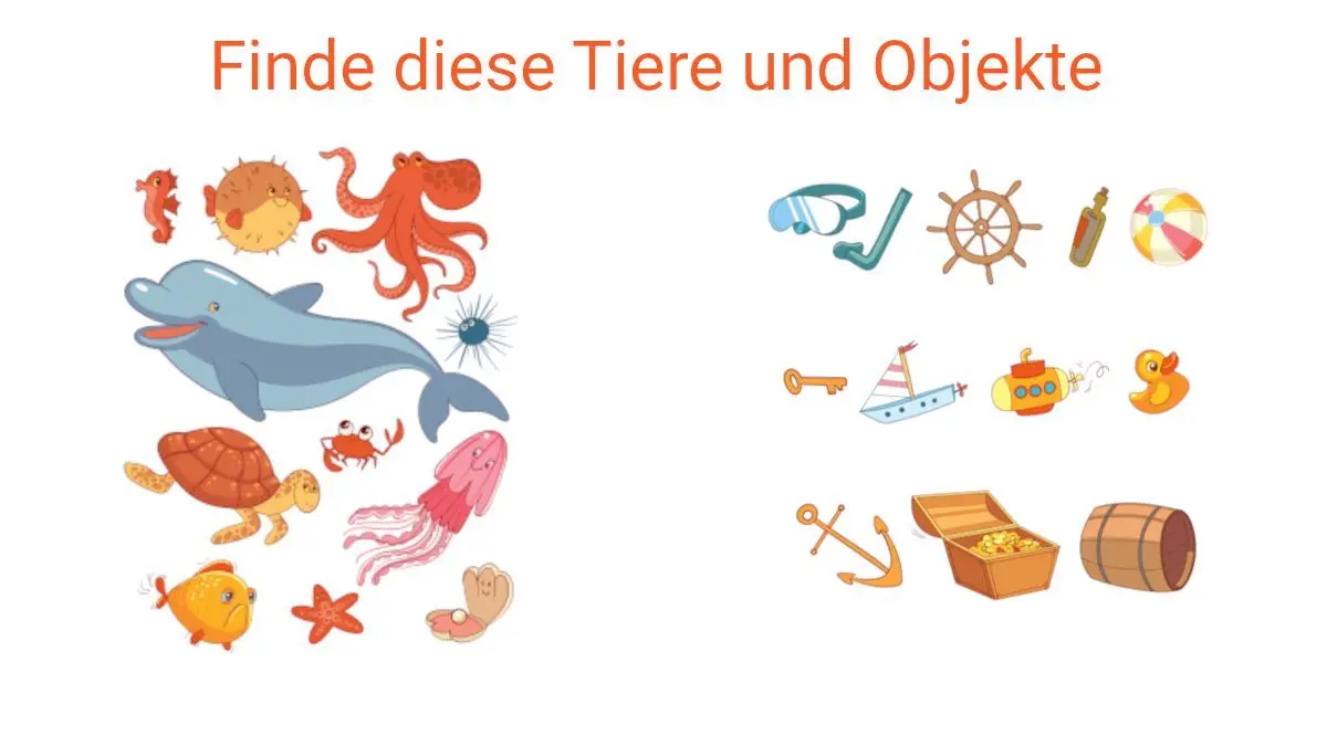 Zu findende Objekte für Suchbild