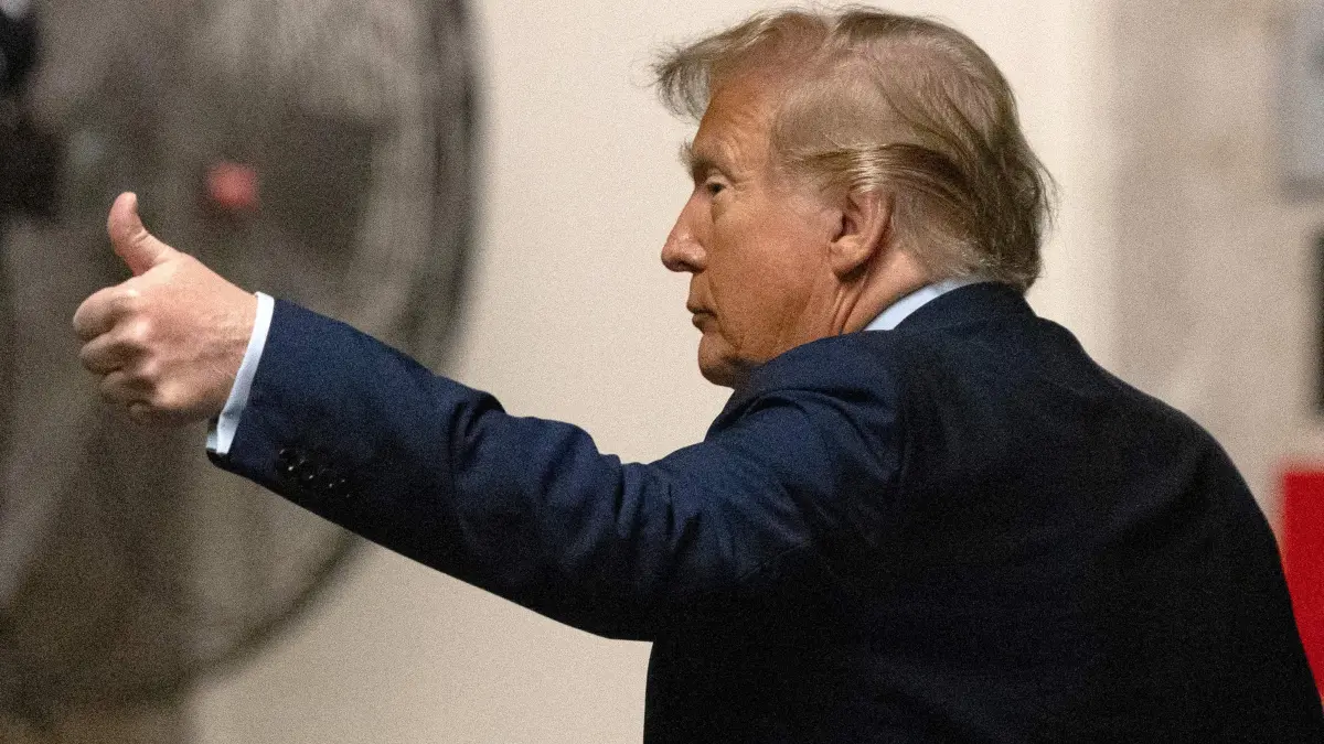 Former US President Donald Trump leaves the courtroom during a break his trial for allegedly covering up hush money payments linked to extramarital affairs, at Manhattan Criminal Court in New York City on April 26, 2024. Trump's defense team vied to probe holes in tabloid publisher David Pecker's testimony during the trial on April 25, after jurors heard days of testimony regarding a plot to kill salacious stories that could have thwarted the Republican's 2016 White House bid. (Photo by JEENAH MOON / POOL / AFP)