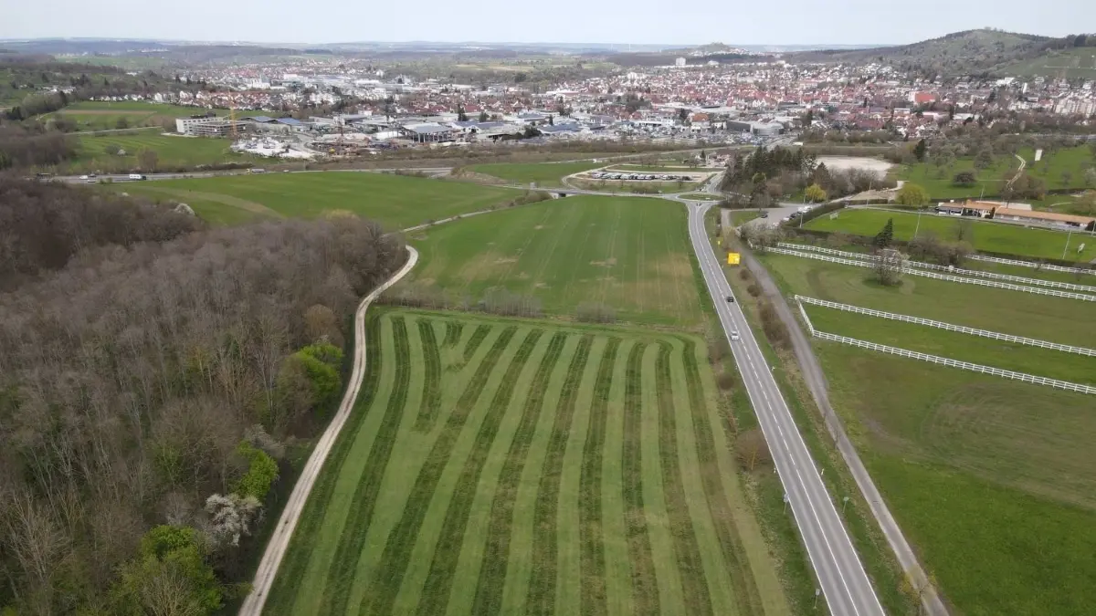 Auf einem Areal an der Eichbergstraße könnte eine Freiflächen–Solaranlage entstehen. Sie soll Strom fürs geplante Kombibad erzeugen.
Freiflächen-Solaranlage PV-Anlage Bongertwasen Kombibad