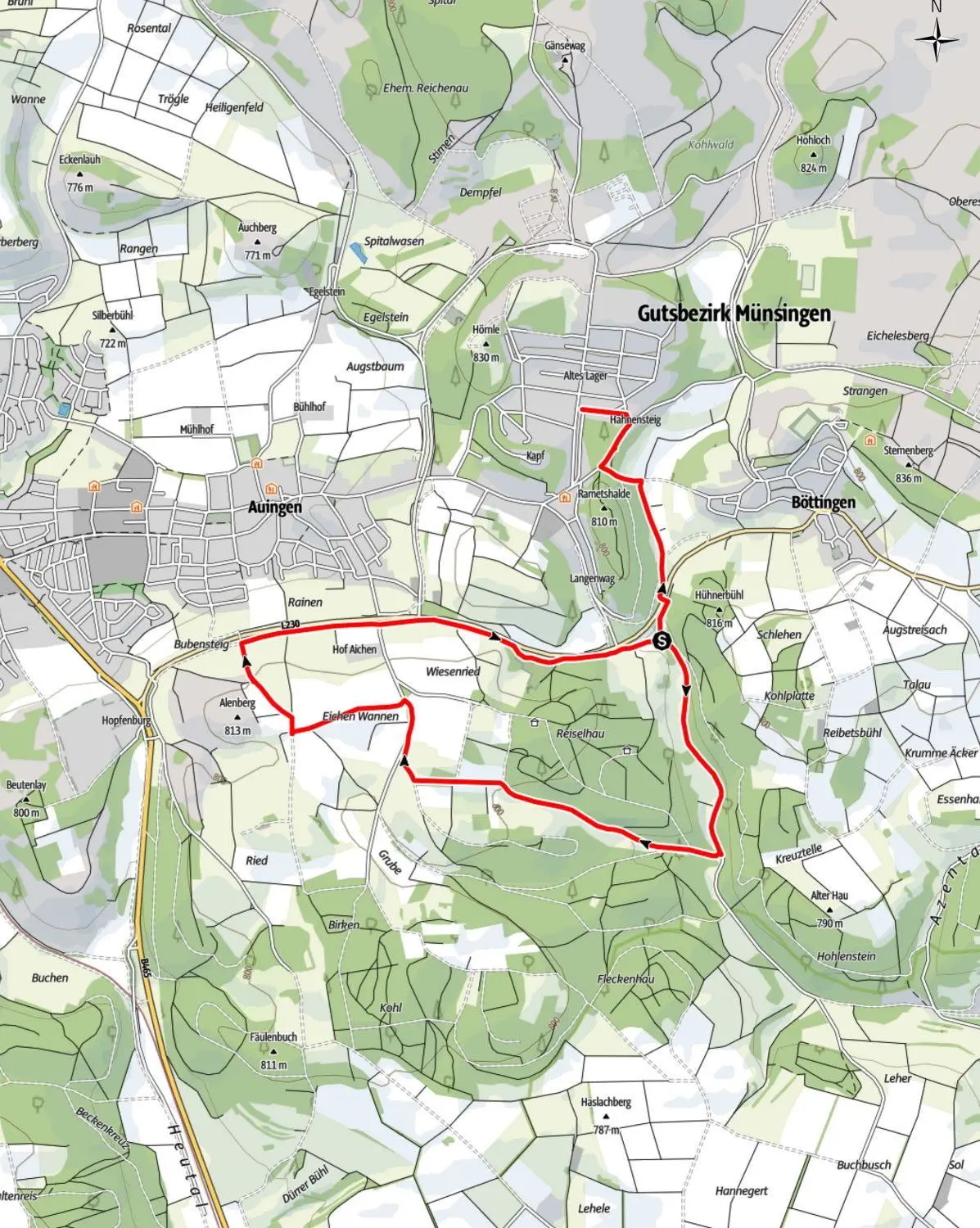 „Rund um den Reiselhau“, finden am Sonntag, 5. Mai, die Baden-Württembergischen Rennrad-Meisterschaften statt. ⇥©outdooractive/Openstreetmap