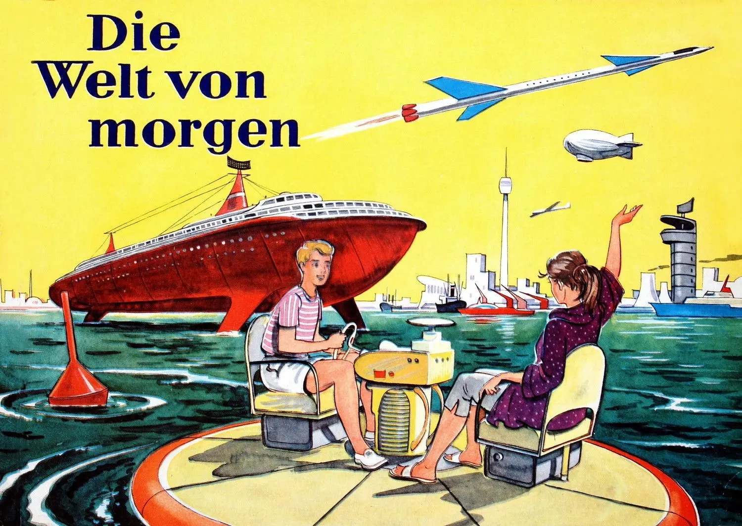 Wie in diesem Sammelbilderalbum, stellte man sich Ende der 1950er Jahre die „Welt von morgen“ vor.