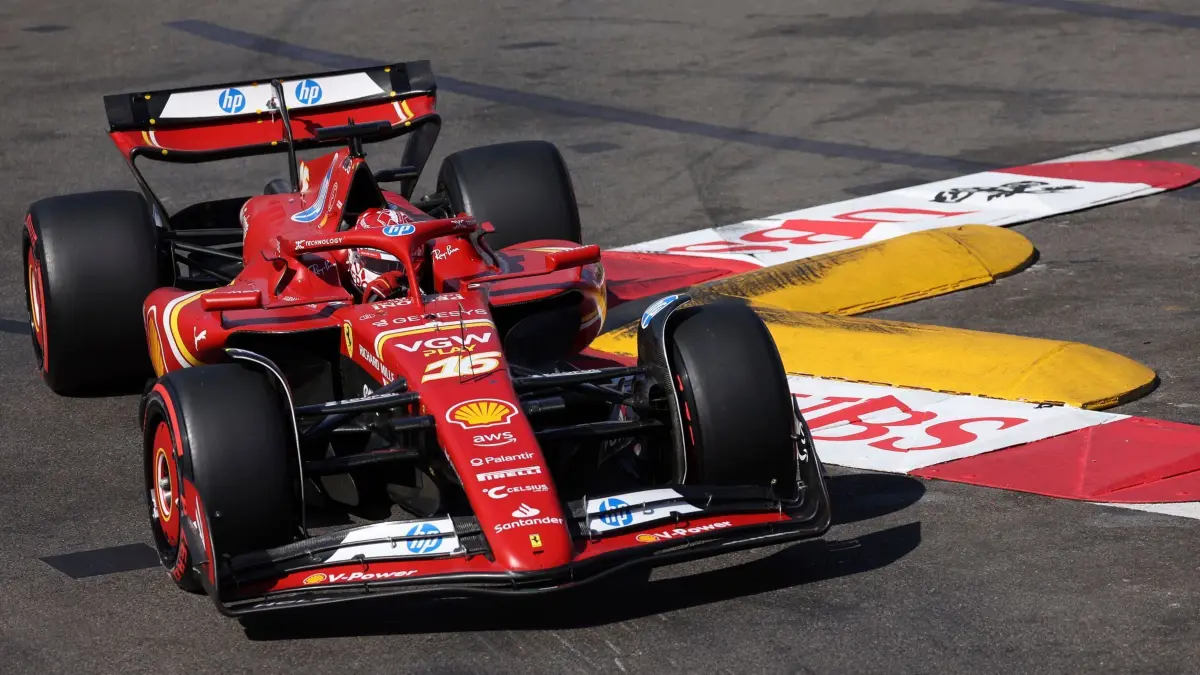 Formel 1 — Grand Prix von Monaco: 25.05.2024, Monaco: Motorsport: Formel-1-Weltmeisterschaft, Großer Preis von Monaco, 1. Qualifying: Charles Leclerc aus Monaco vom Team Ferrari in Aktion. Foto: Claudia Greco/Pool Reuters/AP/dpa +++ dpa-Bildfunk +++