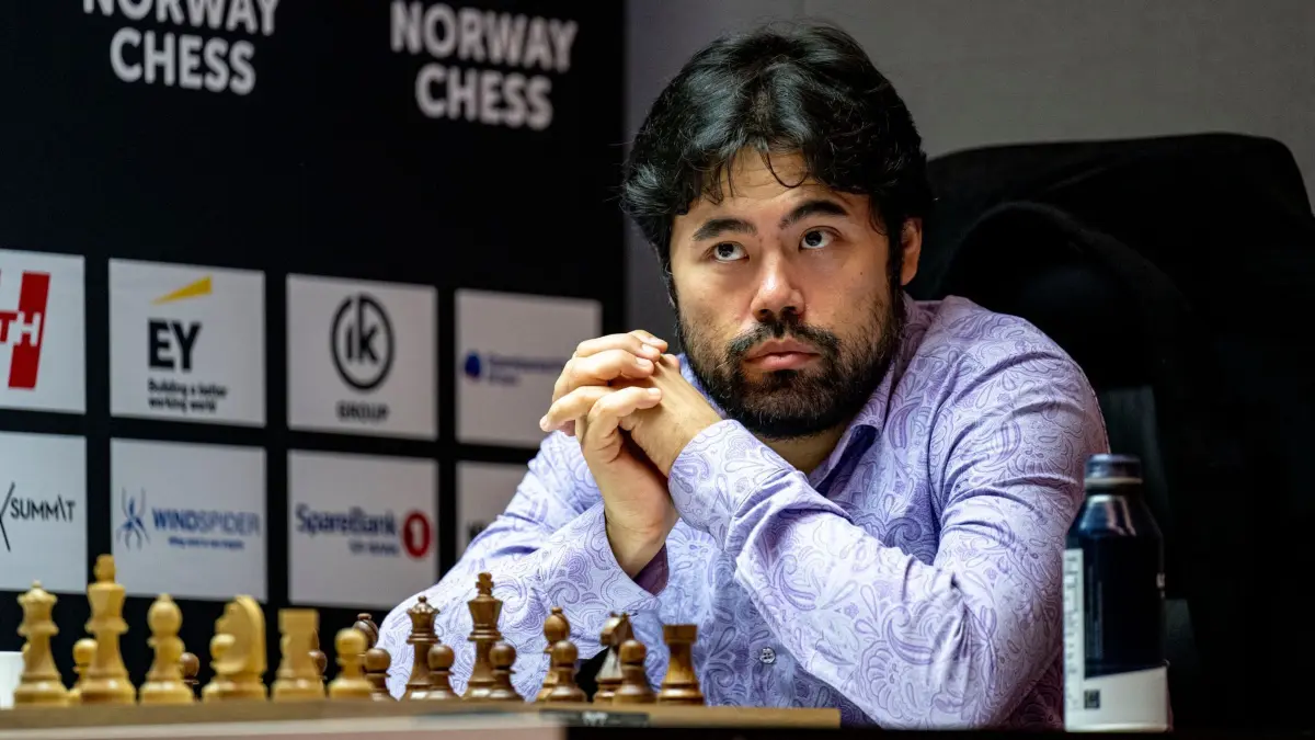 Schachturnier Norway Chess 2024: 27.05.2024, Norwegen, Stavanger: Hikaru Nakamura aus den USA während des Norway Chess 2024. Foto: Carina Johansen/NTB/AP/dpa +++ dpa-Bildfunk +++