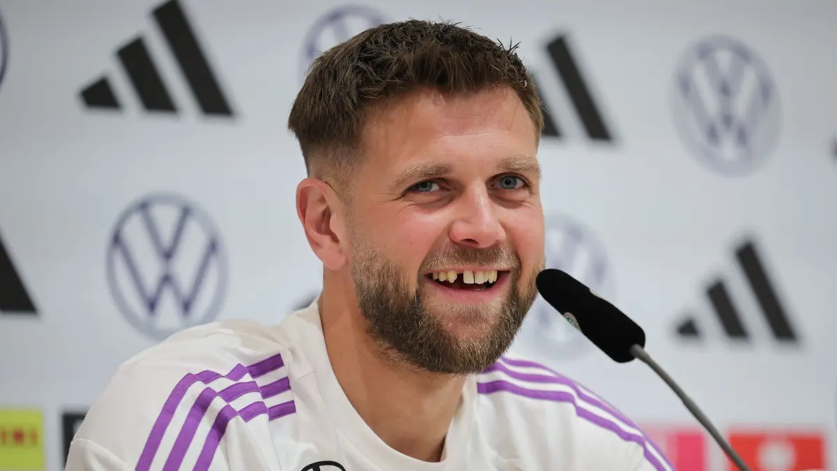 Euro 2024: PK Nationalmannschaft: 10.06.2024, Bayern, Herzogenaurach: Fußball: EM, Nationalmannschaft, Pressekonferenz, Deutschlands Niclas Füllkrug beantwortet die Fragen der Journalisten. (zu dpa: «Füllkrug zerstreut Fitness-Zweifel und wünscht Havertz EM-Tore») Foto: Christian Charisius/dpa +++ dpa-Bildfunk +++