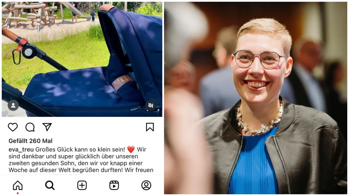 Die Neu-Ulmer Landrätin Eva Treu hat ihr Kind bekommen und gibt die Neuigkeiten auf Instagram preis.