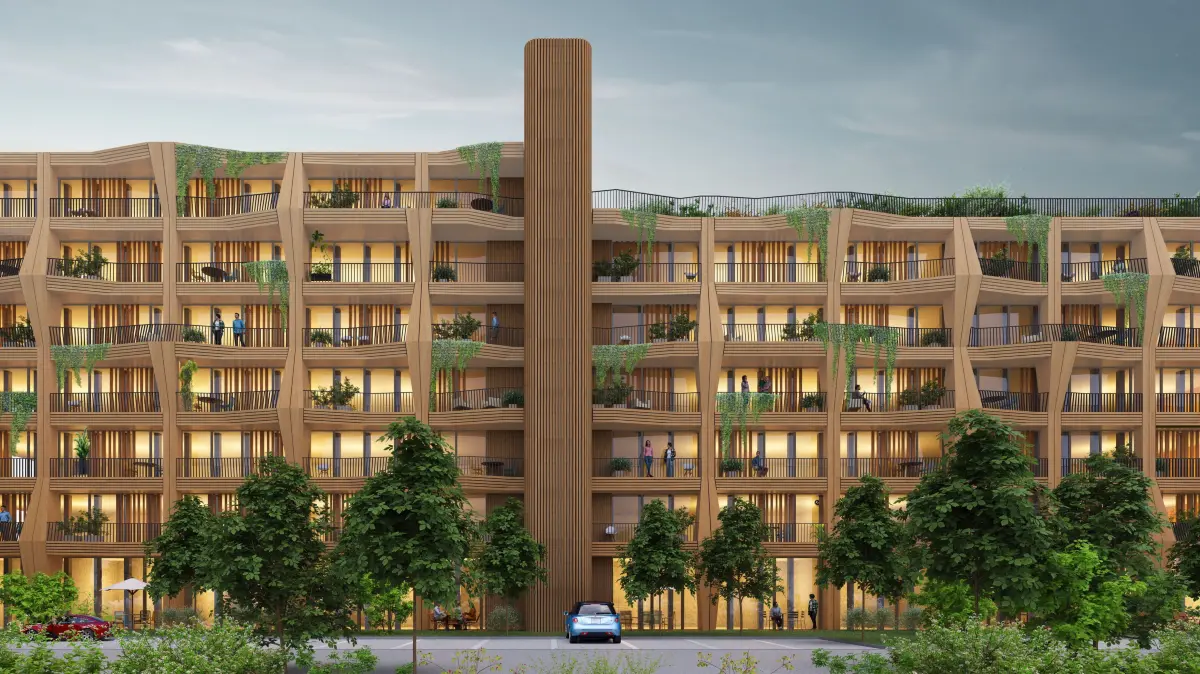 Telekom Gebäude Müglitzer Weg Göppingen nach der Umnutzung,, Ansicht Fassade
