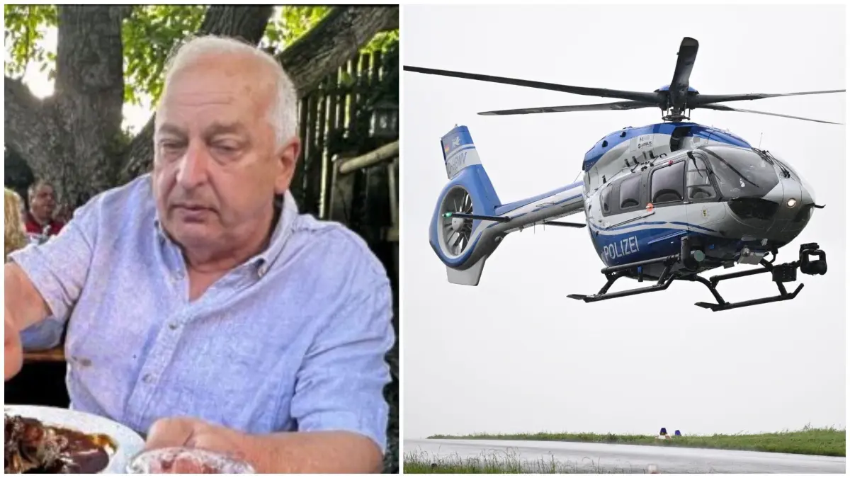 Vermisstensuche in Tannhausen (Ostalbkreis) mit Polizeihubschrauber