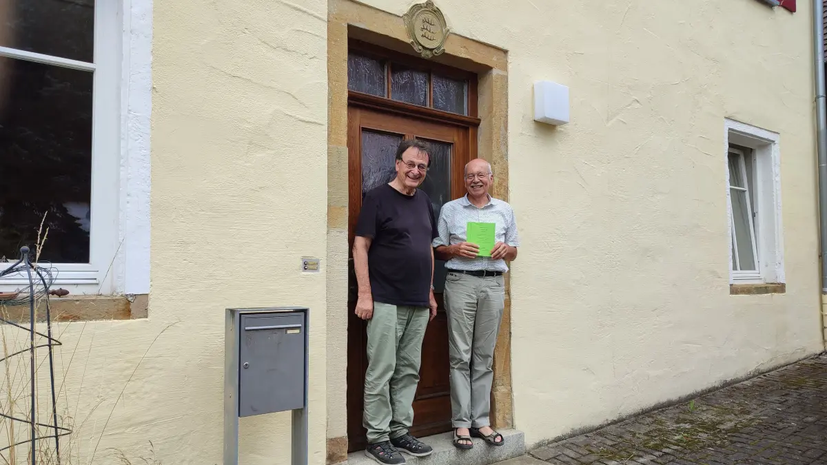 Gomadinger Gespräche. Die beiden Organisatoren Dr. Günter Bader und Heiner Wezel