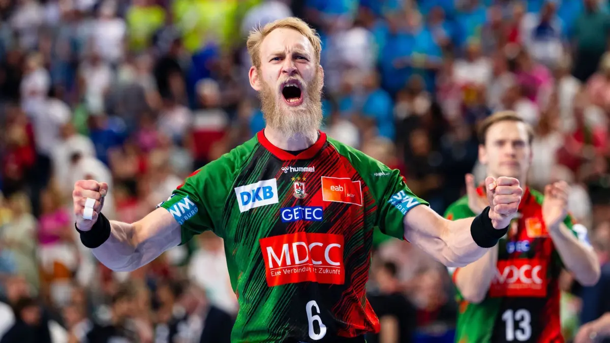 SC Magdeburg - Füchse Berlin: ARCHIV - 13.04.2024, Nordrhein-Westfalen, Köln: Handball, DHB-Pokal, SC Magdeburg - Füchse Berlin, Final Four, Halbfinale, Lanxess Arena. Magdeburgs Matthias Musche jubelt nach der Partie. Magdeburg gewinnt 30:25. (zu dpa: «SC Magdeburg siegt souverän beim HSV Hamburg») Foto: Marius Becker/dpa +++ dpa-Bildfunk +++