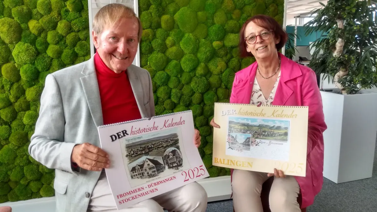 Günther Meinhold und Dr. Ingrid Helber haben auch für das Jahr 2025 historische Kalender für Balingen sowie Frommern/Dürrwangen/Stockenhausen gestaltet.
