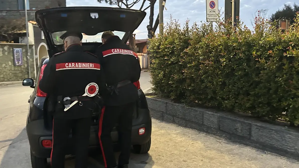 ARCHIV - 19.02.2024, Italien, Panza: Zwei Beamte der italienischen Carabinieri an ihrem Auto. (zu dpa: «Zwei deutsche Teenager bei Unfall in Toskana getötet») Foto: Christoph Sator/dpa +++ dpa-Bildfunk +++