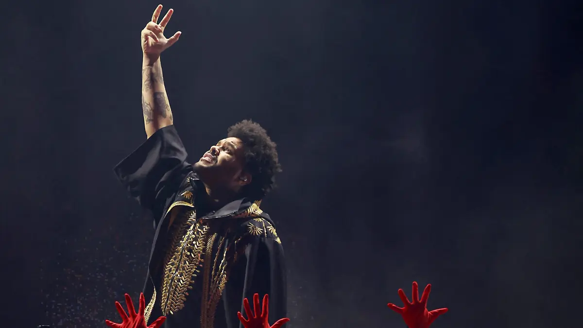 2024 iHeartRadio Music Festival - Night 2: The Weeknd performs on stage during the iHeart Radio Music Festival at the T-Mobile Arena in Las Vegas, Nevada, on September 21, 2024 (Photo by Michael Tran / AFP)