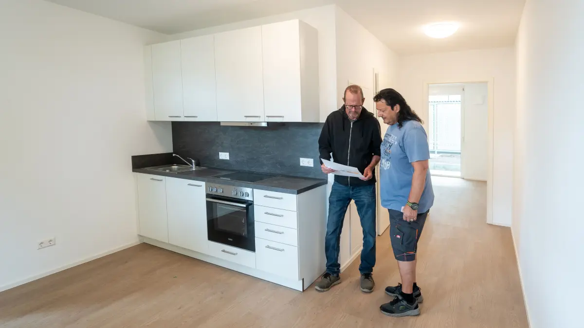 Einweihung Haus Linde Göppingen v. li Wolfgang Baumung, Linus Grupp