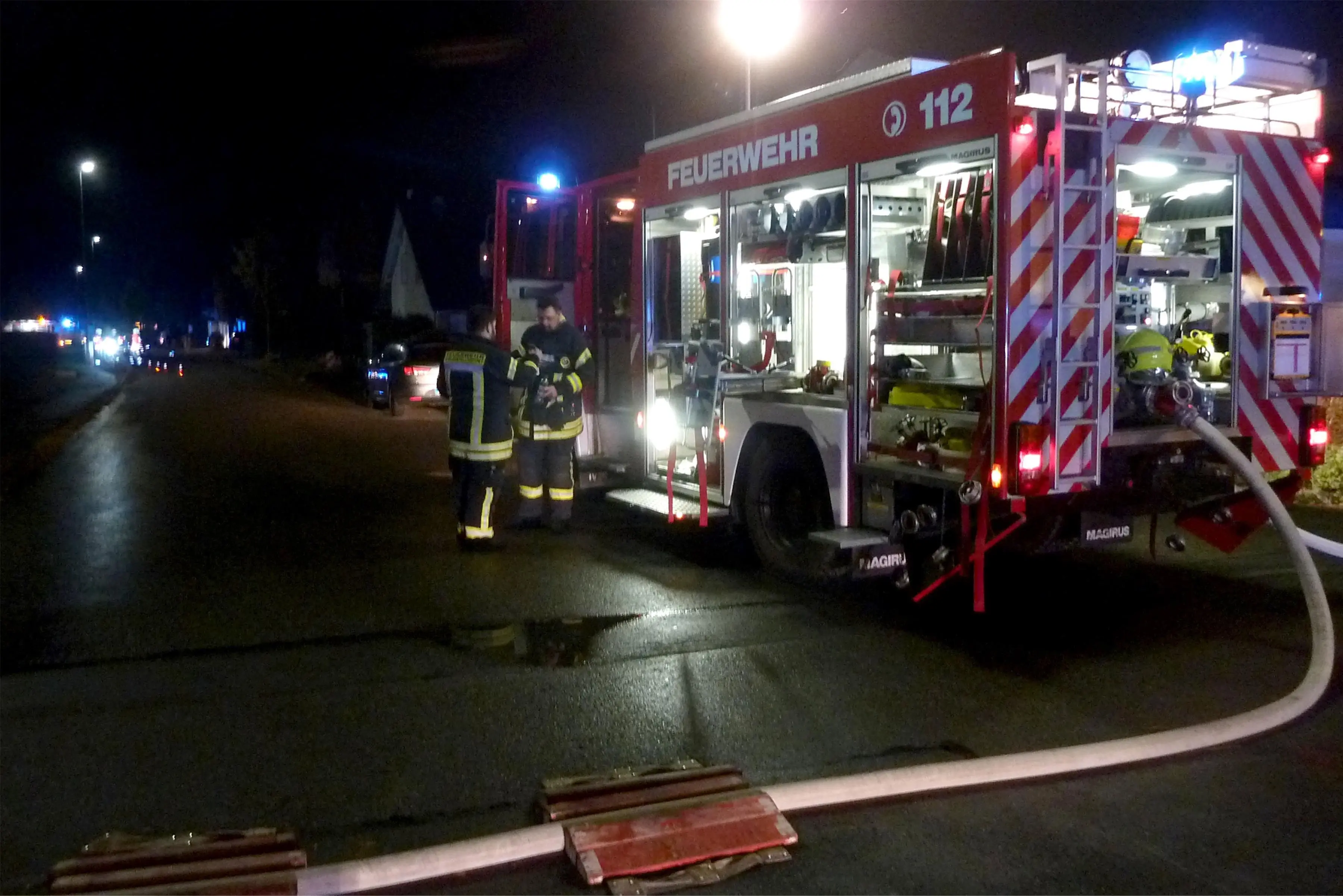 Kellerbrand in einem Hochhaus in Kirchentellinsfurt. Bild: Andreas Armbruster / Feuerwehr Kirchentellinsfurt