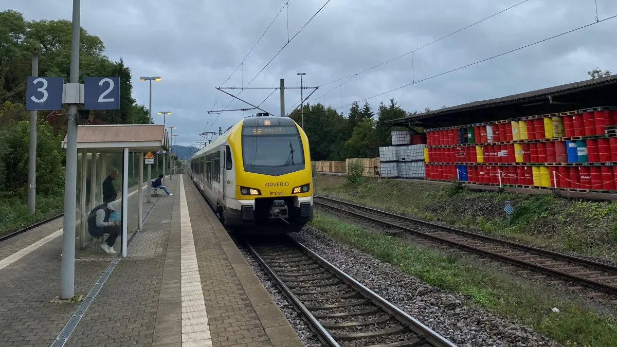 Bahnsteig am Bahnhof Gaildorf West