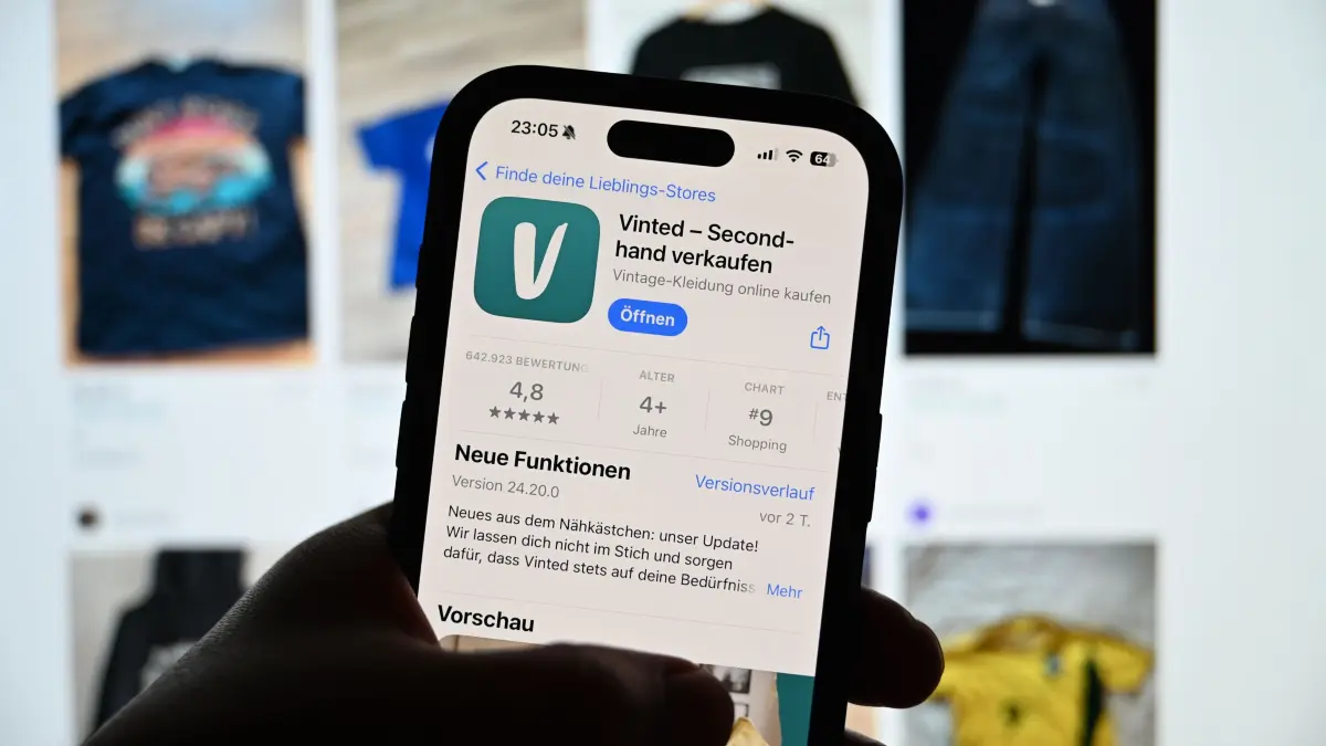 BEACHTEN-NPG-erweiterte Lizenz/Mantel, Smartphone Vinted Secondhand- zu verkaufen, Download am 14.10.2024 für Wirtschaft Print und Online, Bildnr. 824050311