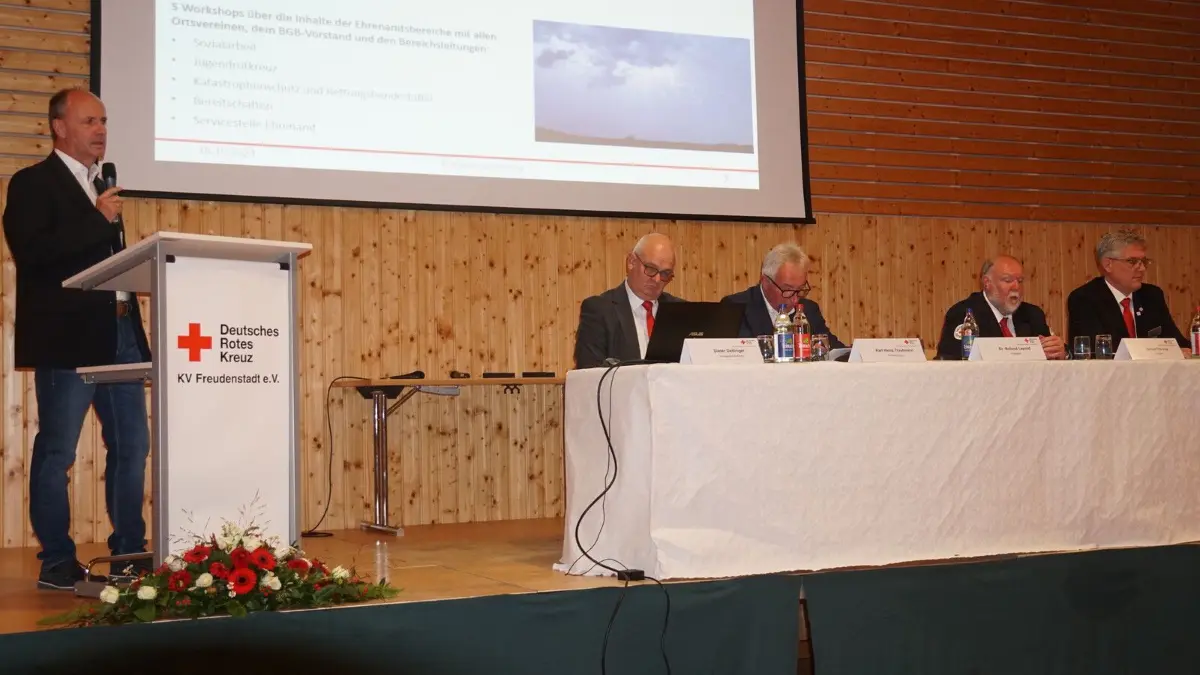 Kreisverbandspräsident Dr. Roland Leopold spricht.