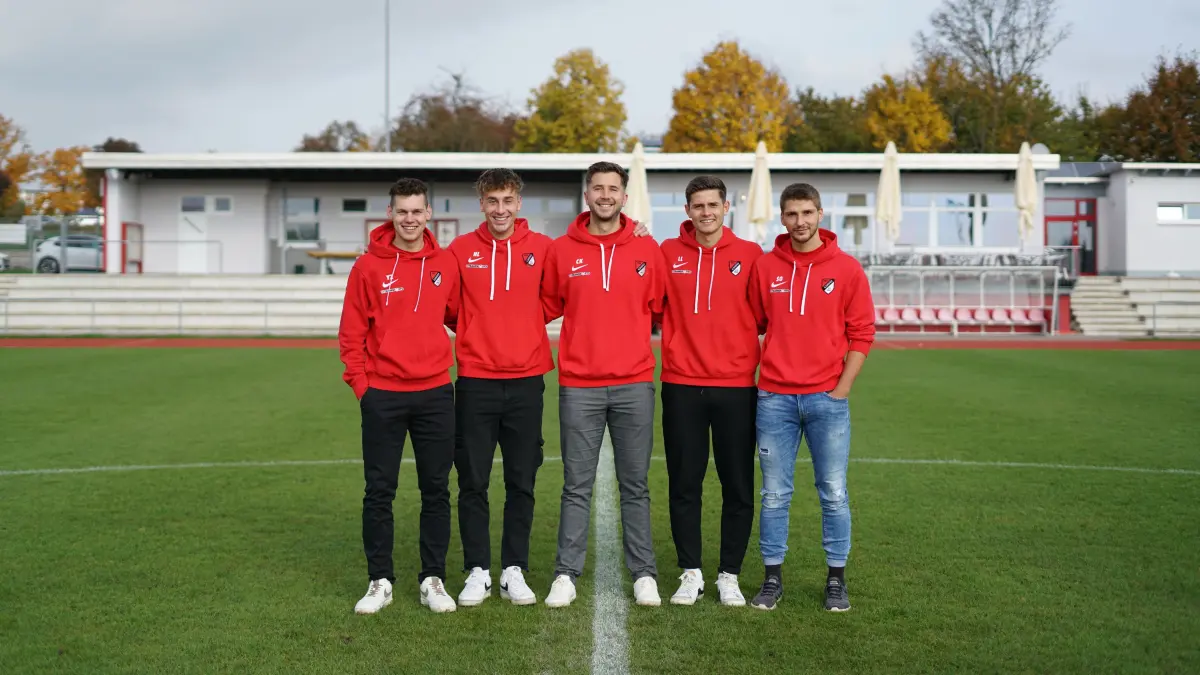 Fußball Abteilung TSV Ilshofen, von links: Yannick Zucker, Nico Layer, Fabian Halder, Lukas Lindner, Salomon Goes