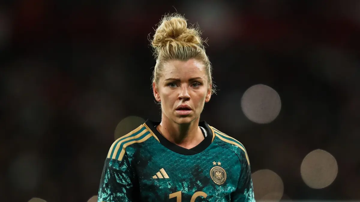 England - Deutschland: 25.10.2024, Großbritannien, London: Fußball, Frauen: Länderspiele, England - Deutschland im Wembley Stadion, Deutschlands Linda Dallmann reagiert während des Spiels. Foto: Izzy Poles/News Images via ZUMA Press Wire/dpa +++ dpa-Bildfunk +++