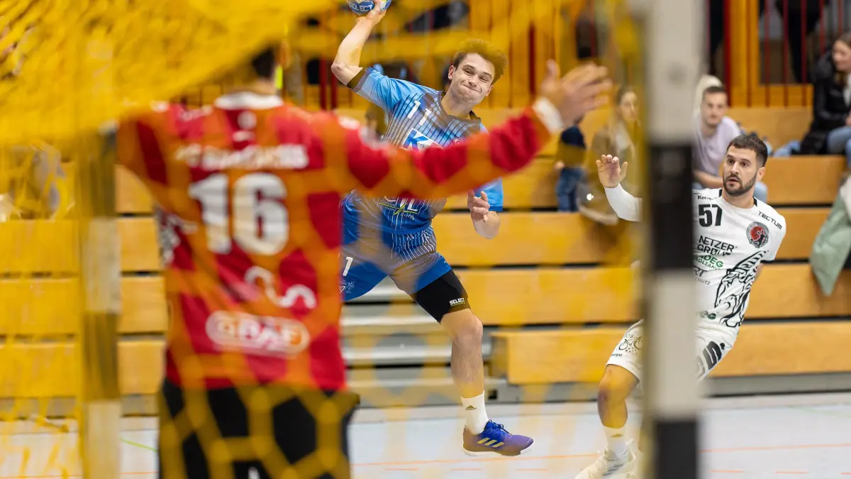Handball Landesliga: Handball Landesliga; TV Treffelhausen - HC Hohenems;
Armin Gold (TV Treffelhausen, #11);
10.11.2024; Alb-Sporthalle, Böhmenkirch.
Foto: Thomas Madel