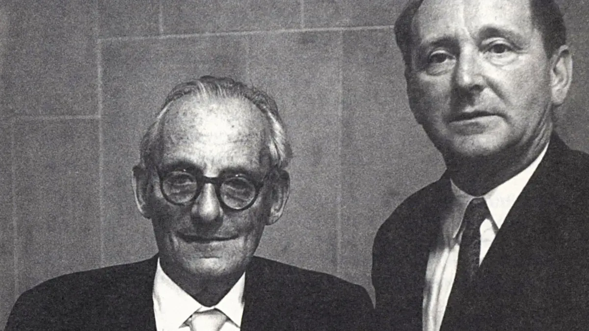 Max Brod und Josef Mühlberger Sommer 1961 in Hohenstaufen