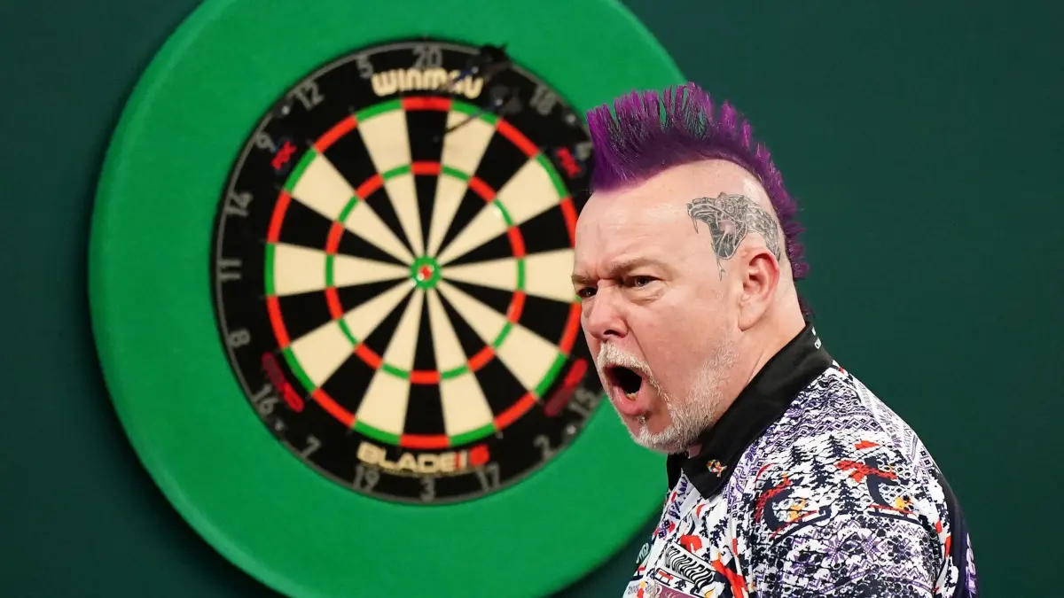 Darts-WM in London: 29.12.2024, Großbritannien, London: Darts: WM, Achtelfinale, Wright (Schottland) - Humphries (England). Peter Wright reagiert während des Matches. Foto: Zac Goodwin/PA Wire/dpa +++ dpa-Bildfunk +++