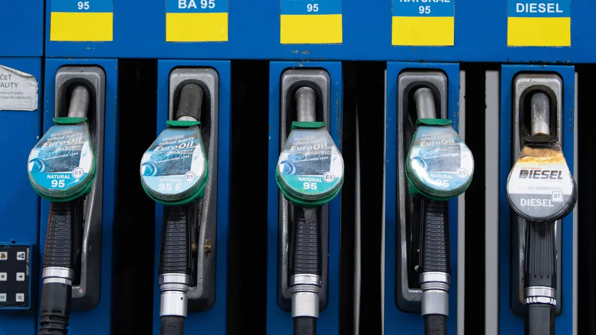 Zapfhähne hängen an einer Tanksäule an einer Tankstelle an der deutsch-tschechischen Grenze. In Deutschland ist Diesel inzwischen so teuer wie noch nie. +++ dpa-Bildfunk +++