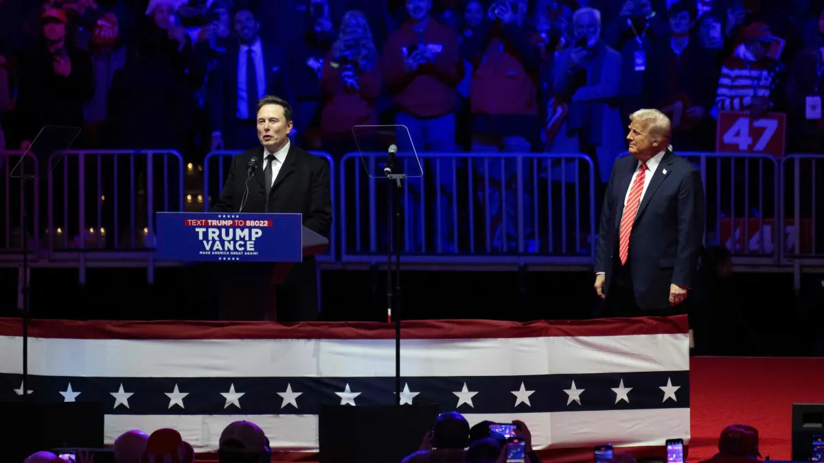 SpaceX and Tesla CEO Elon Musk speaks at a MAGA victory rally at Capital One Arena in Washington, DC, on January 19, 2025, one day ahead of his inauguration ceremony. (Photo by Jim WATSON / AFP)