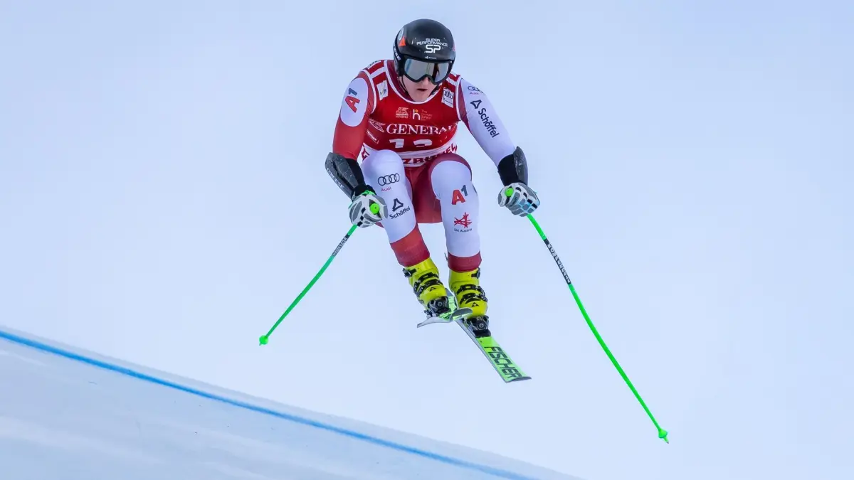 Ski alpin Weltcup in Kitzbühel: 24.01.2025, Österreich, Kitzbühel: Ski alpin: Weltcup, Super G, Herren, 85. Hahnenkammrennen auf der Streif. Raphael Haaser (Österreich) in Aktion. Foto: Expa/Johann Groder/APA/dpa +++ dpa-Bildfunk +++