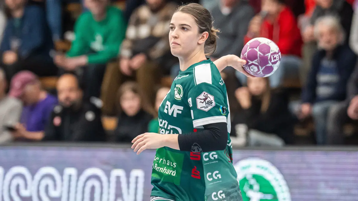 Frisch Auf Goeppingen vs. TSV Bayer 04 Leverkusen, Handball, 1. Bundesliga, Spielzeit 2024/2025, 25.01.2025: Lea Neubrander (Frisch Auf Frauen, #81) am Ball, Frisch Auf Goeppingen vs. TSV Bayer 04 Leverkusen, Handball, 1. Bundesliga, Spielzeit 2024/2025, 25.01.2025
Foto: EIBNER/Michael Schmidt