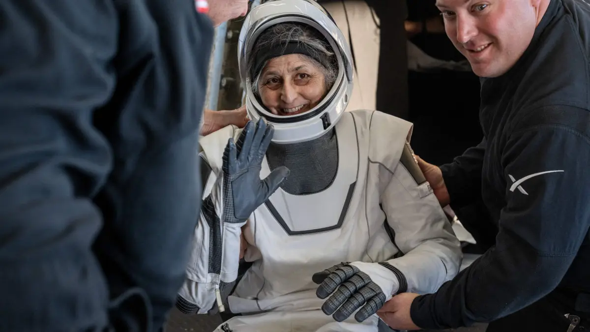 NASA?s SpaceX Crew-9 Splashdown: This photo provided by NASA shows NASA astronaut Suni Williams being helped out of a SpaceX Dragon spacecraft on board the SpaceX recovery ship MEGAN after she, NASA astronauts Nick Hague, Butch Wilmore, and Roscosmos cosmonaut Aleksandr Gorbunov landed in the water off the coast of Tallahassee, Florida, on March 18, 2025. (Photo by Keegan BARBER / NASA / AFP) / RESTRICTED TO EDITORIAL USE - MANDATORY CREDIT "AFP PHOTO / NASA / Keegan Barber" - NO MARKETING NO ADVERTISING CAMPAIGNS - DISTRIBUTED AS A SERVICE TO CLIENTS