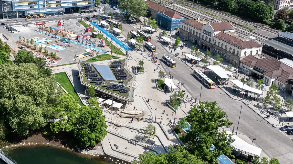 ZOB, Europaplatz, Hauptbahnhof, Anlagensee, Anlagenpark, Baufeld