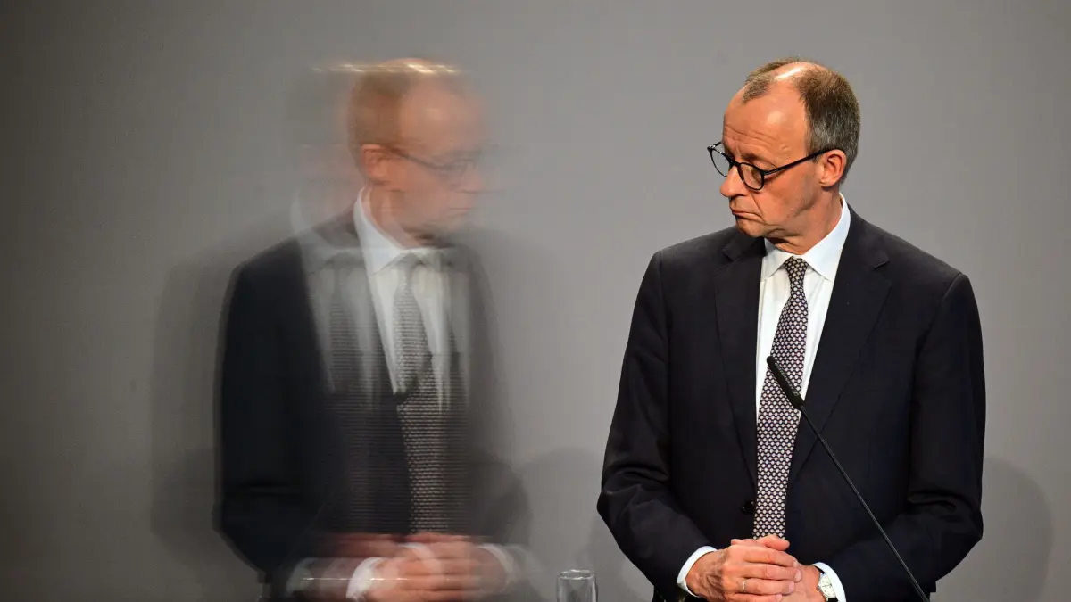 Friedrich Merz: ARCHIV - 09.04.2025, Berlin: Friedrich Merz will in den USA selbstbewusst auftreten. (zu dpa: «Merz hofft auf transatlantisches Freihandelsabkommen») Foto: Sebastian Christoph Gollnow/dpa +++ dpa-Bildfunk +++