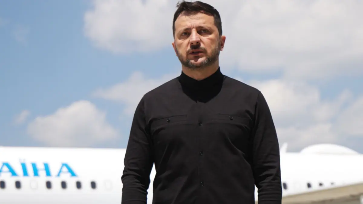 15.05.2025, Türkei, Ankara: Ukraines Präsident Wolodymyr Selenskyj kommt im Flugzeug auf dem Flughafen Esenboga in Ankara an. Foto: President Of Ukraine/APA Images via ZUMA Press Wire/dpa +++ dpa-Bildfunk +++