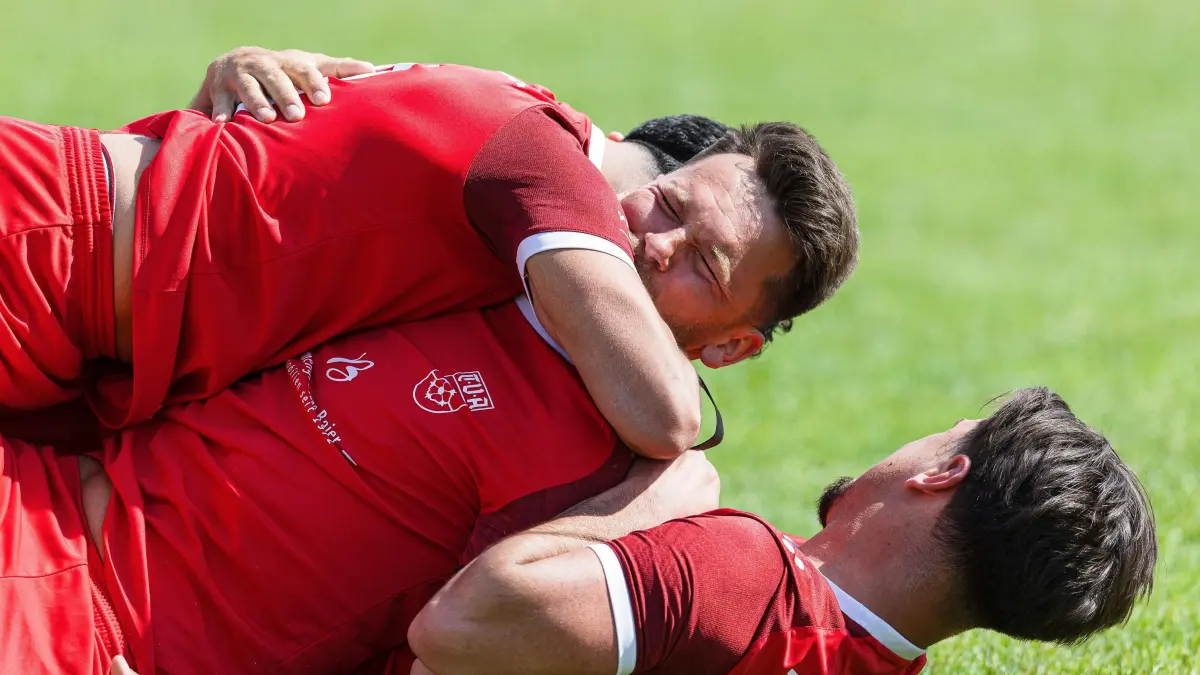 Fußball Kreisliga B9: Fußball Kreisliga B9; TV Altenstadt - TV Eybach;
Jubel beim TV Altenstadt;
18.05.2025; Geislingen.
Foto: Thomas Madel