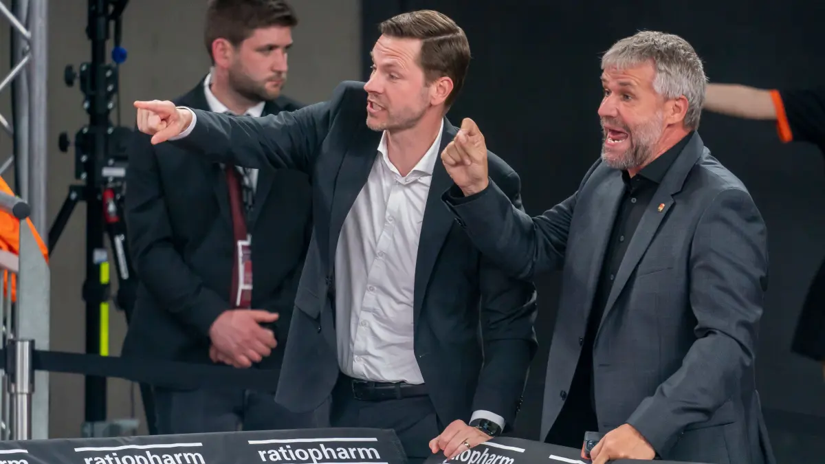 Ratiopharm Ulm Basketball Thomas Stoll und Thorsten Leibenath