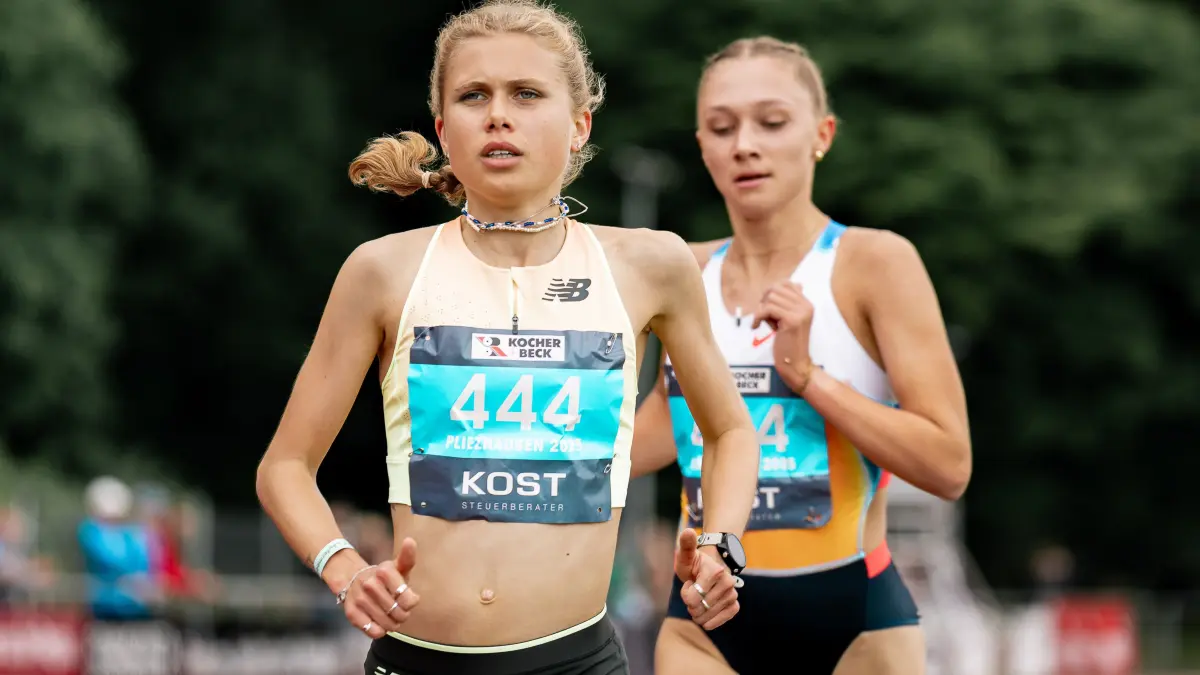 GER, Leichtathletik, Athletics, 34. Internationales Laeufermeeting, Pliezhausen, 18.05.2025,: Lisa Merkel (#444, LAV Stadtwerke Tuebingen, 3000m Frauen), GER, Leichtathletik, Athletics, 34. Internationales Laeufermeeting, Pliezhausen , 18.05.2025,
Foto: Eibner-Pressefoto/Stefan Mayer