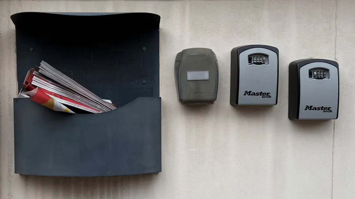 Schlüsselkästen an Hauswand: ARCHIV - 08.12.2024, Italien, Rom: An einer Hauswand in Italien hängen Schlüsselkästen für Wohnungen, die über Internet-Plattformen wie Airbnb vermietet werden. (zu dpa: «Airbnb muss 65.000 Anzeigen für Wohnungen in Spanien löschen») Foto: Christoph Sator/dpa +++ dpa-Bildfunk +++