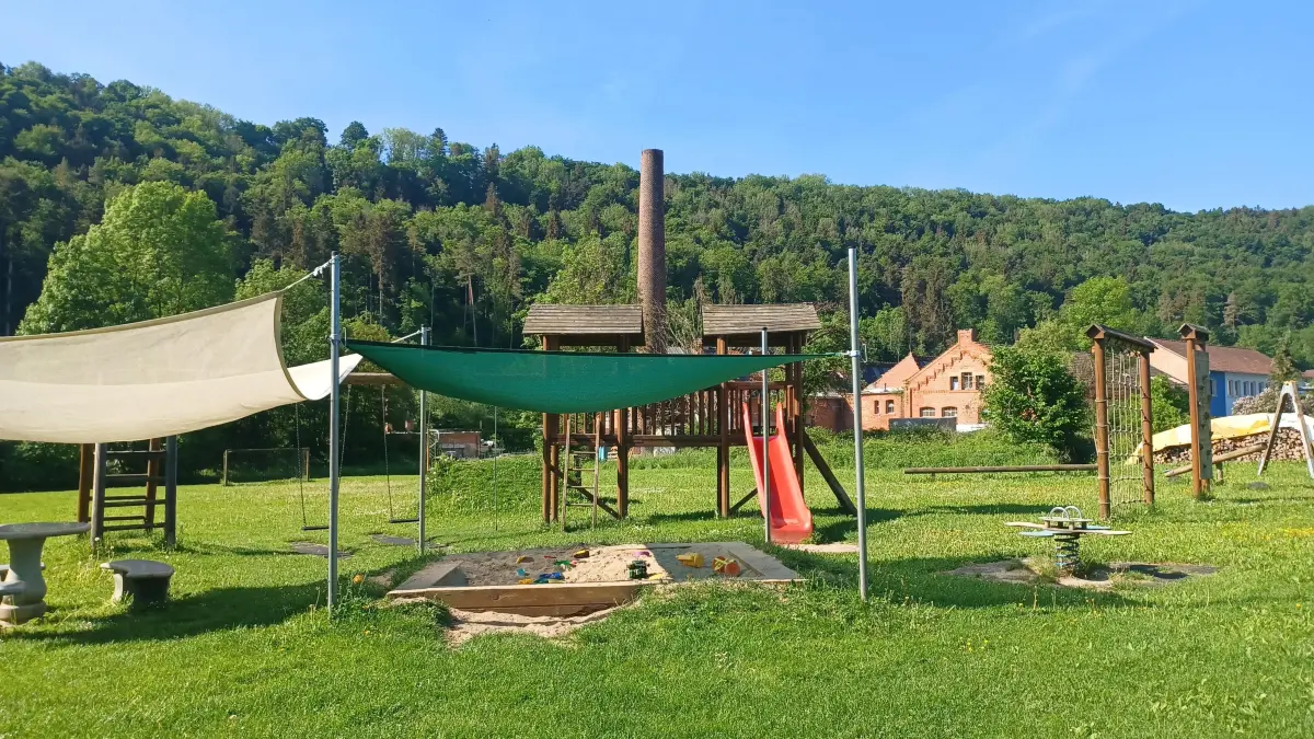 (ohne Überschrift): Vorsicht: Dieses Foto ist möglicherweise nur für den einstigen Verlag Schwäbisches Tagblatt verwendbar. Spielplatz Mühlen Hans-Stör-Weg